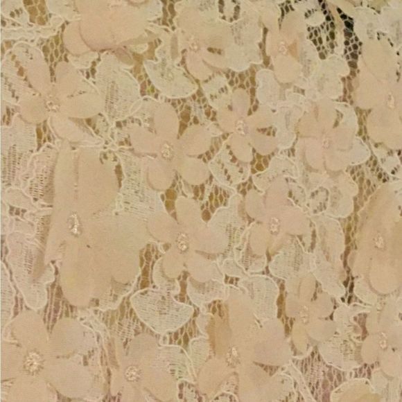 Plungling Illusion Lace Sheath Gown with Flowers - Picture 7 of 8